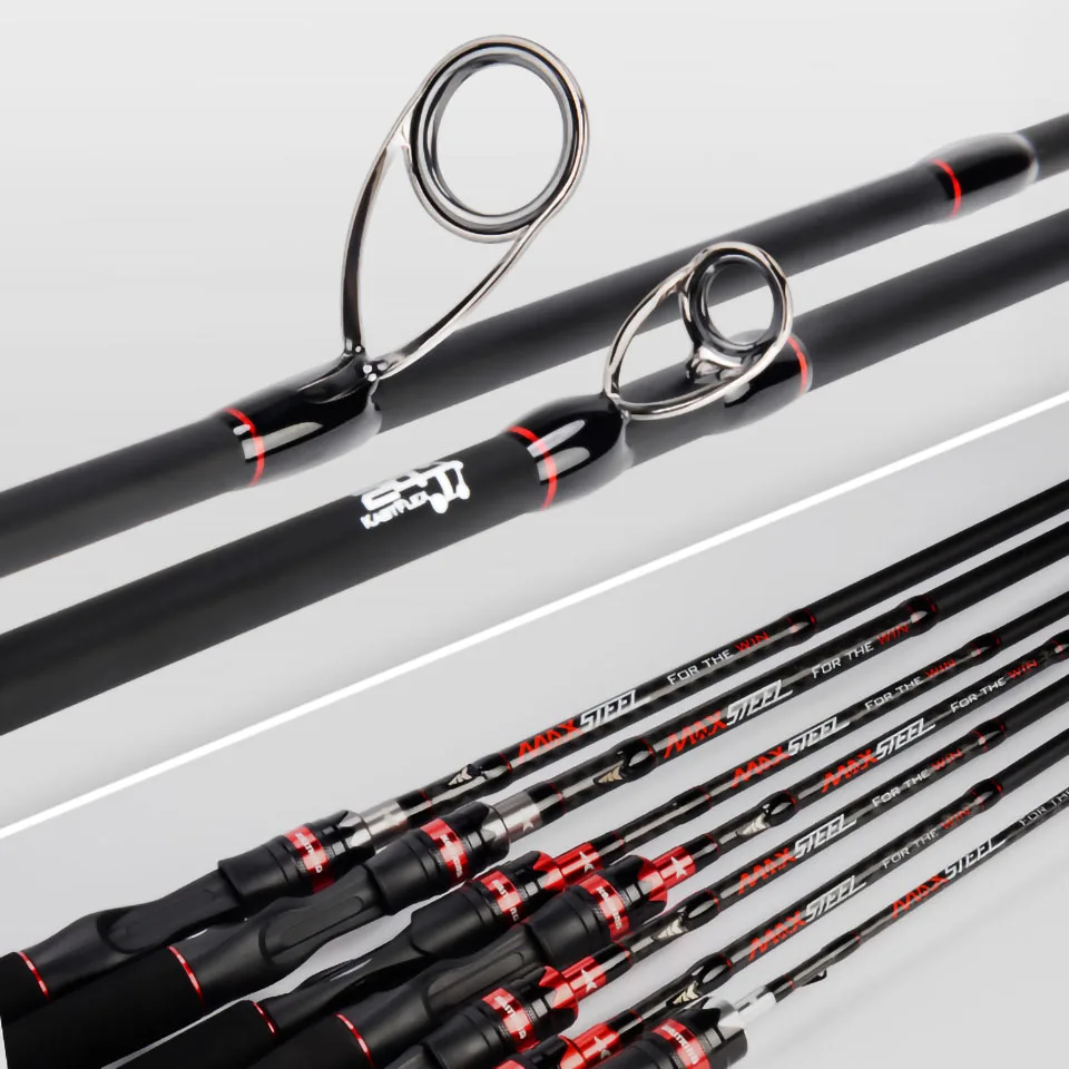 KastKing Max Steel Light Spinning Casting Fishing Rod with 24 Ton Carbon Fiber SiC Rings 1.80m 1.98m 2.13m 2.4m Silver Red Gray