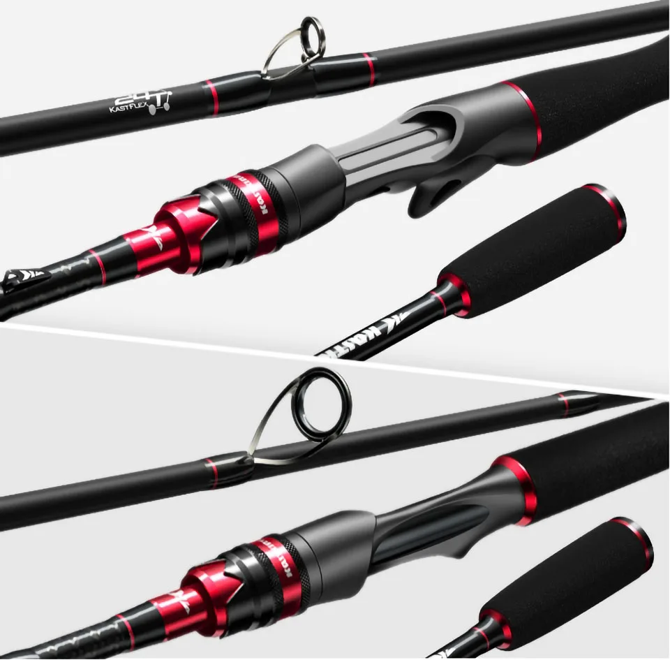 KastKing Max Steel Light Spinning Casting Fishing Rod with 24 Ton Carbon Fiber SiC Rings 1.80m 1.98m 2.13m 2.4m Silver Red Gray