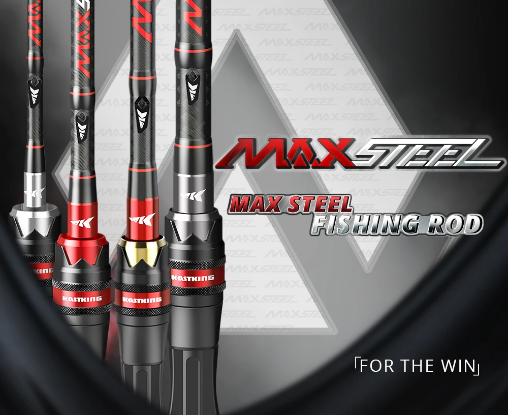 KastKing Max Steel Light Spinning Casting Fishing Rod with 24 Ton Carbon Fiber SiC Rings 1.80m 1.98m 2.13m 2.4m Silver Red Gray