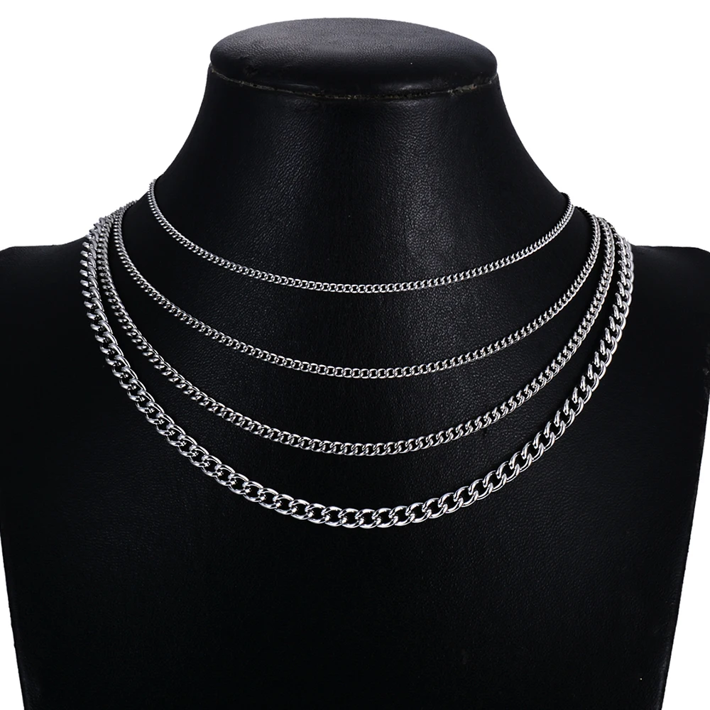 1Pc Stainless Steel Basic Link Chain Necklace 1.5/2/3/4.5mm Chain for DIY Pendant Necklace Jewelry Making