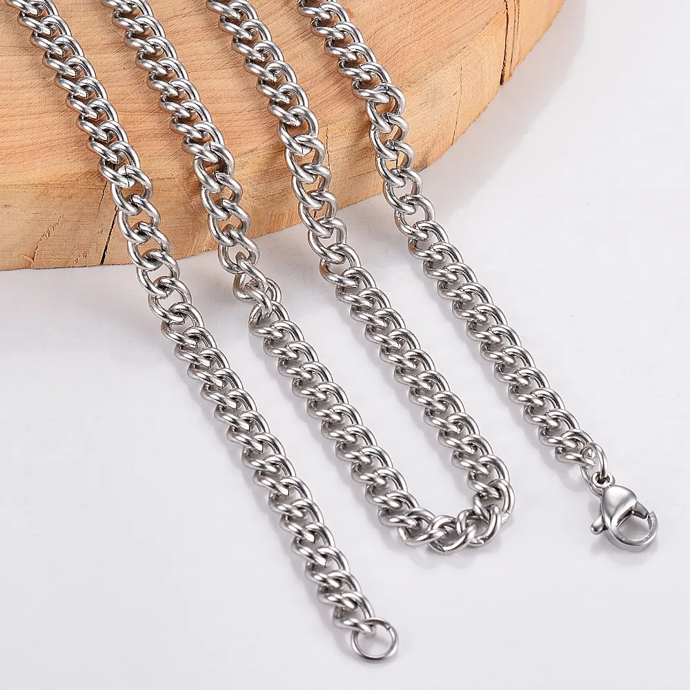 1Pc Stainless Steel Basic Link Chain Necklace 1.5/2/3/4.5mm Chain for DIY Pendant Necklace Jewelry Making