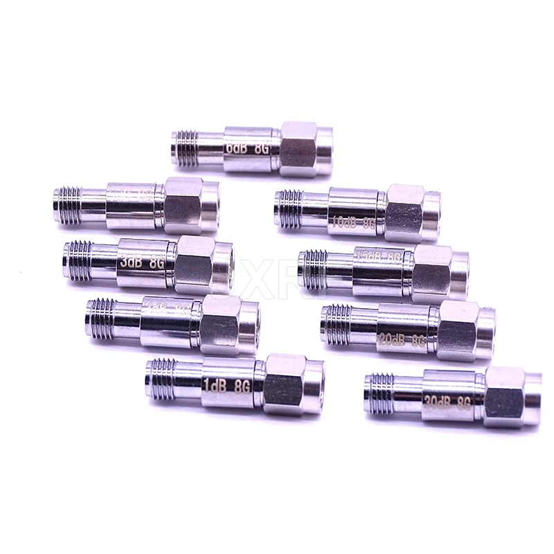 JX SMA Attenuators 2W DC-8GHz Coaxial Fixed Attenuators 1dBi 3dBi 5dBi 10dBi 20dBi 30dBi 50dBi 60dBi Frequency SMA Connectors
