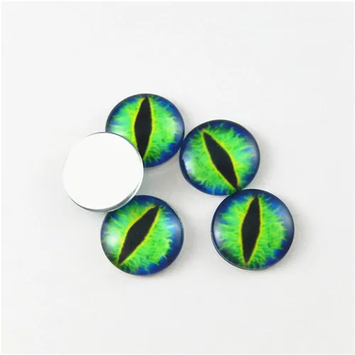 10-50PCS Glass Eyes Cabochons Round 6MM-30MM Round Dome Dragon Eye Dragon Cat Eye Toys DIY Jewelry Accessory MIX Pupil Eye Cameo