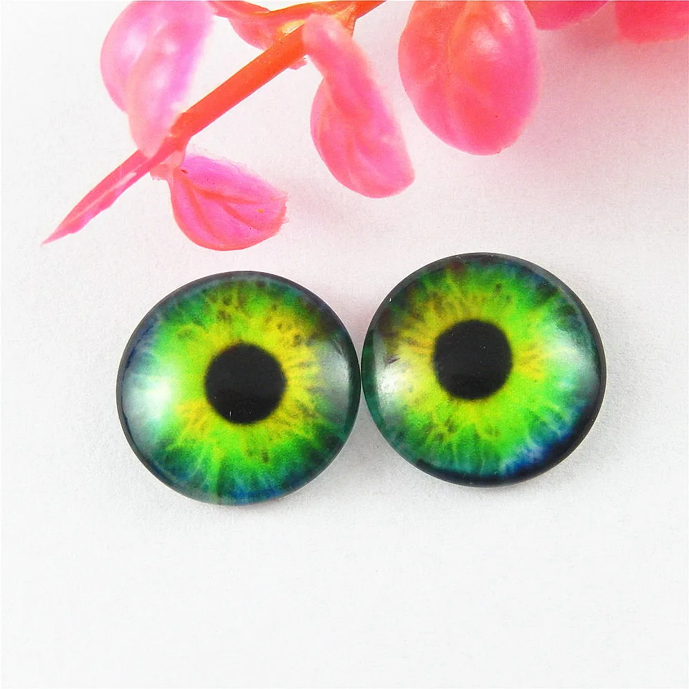 10-50PCS Glass Eyes Cabochons Round 6MM-30MM Round Dome Dragon Eye Dragon Cat Eye Toys DIY Jewelry Accessory MIX Pupil Eye Cameo
