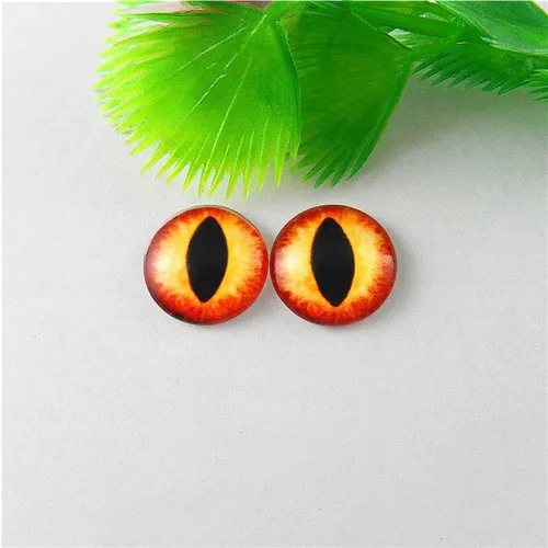 10-50PCS Glass Eyes Cabochons Round 6MM-30MM Round Dome Dragon Eye Dragon Cat Eye Toys DIY Jewelry Accessory MIX Pupil Eye Cameo