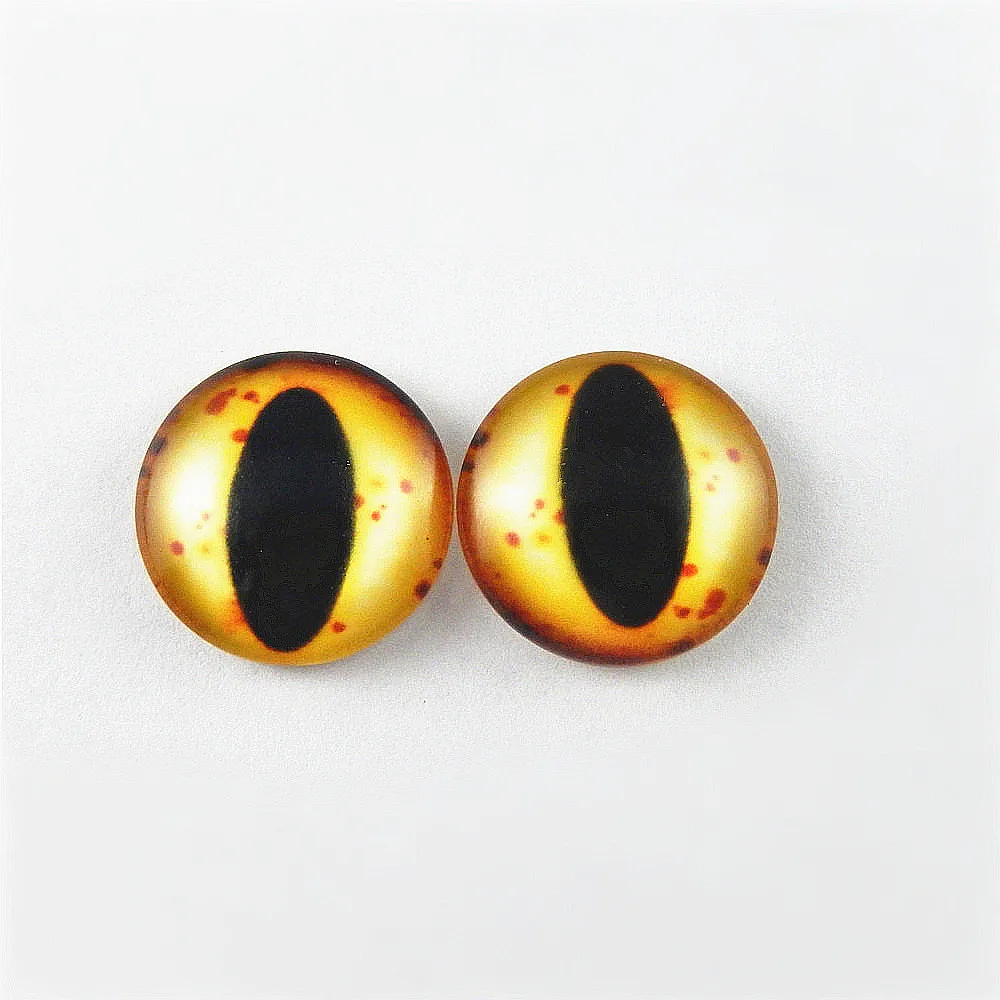 10-50PCS Glass Eyes Cabochons Round 6MM-30MM Round Dome Dragon Eye Dragon Cat Eye Toys DIY Jewelry Accessory MIX Pupil Eye Cameo