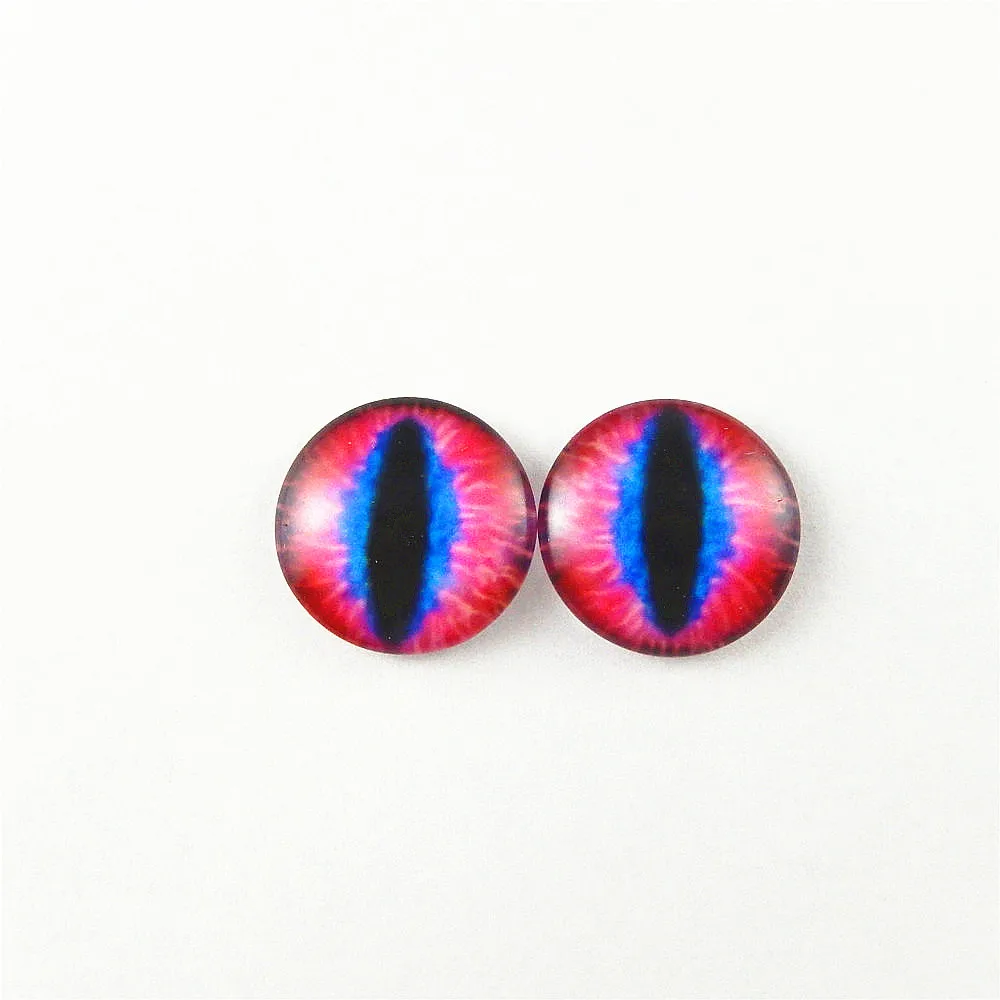 10-50PCS Glass Eyes Cabochons Round 6MM-30MM Round Dome Dragon Eye Dragon Cat Eye Toys DIY Jewelry Accessory MIX Pupil Eye Cameo