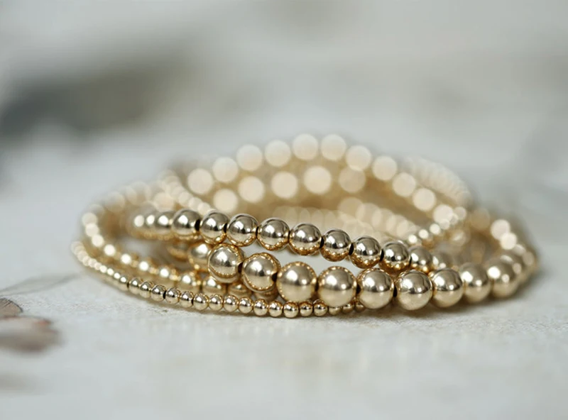 50pcs Original Brass Round Ball Space Beads 3/4/5/6/8mm Bracelets Loose Charm Bead for DIY Necklaces Jewelry Making Accessories