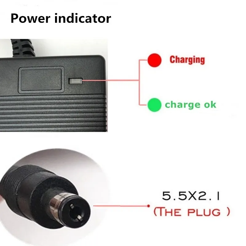 24V Li-ion Lithium Battery Charger 7 Series 29.4V 2A Lithium Battery Charger DC Plug Connector 29.4V 2A Charger