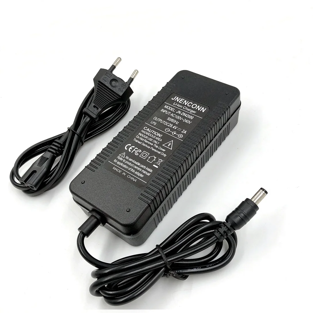 24V Li-ion Lithium Battery Charger 7 Series 29.4V 2A Lithium Battery Charger DC Plug Connector 29.4V 2A Charger