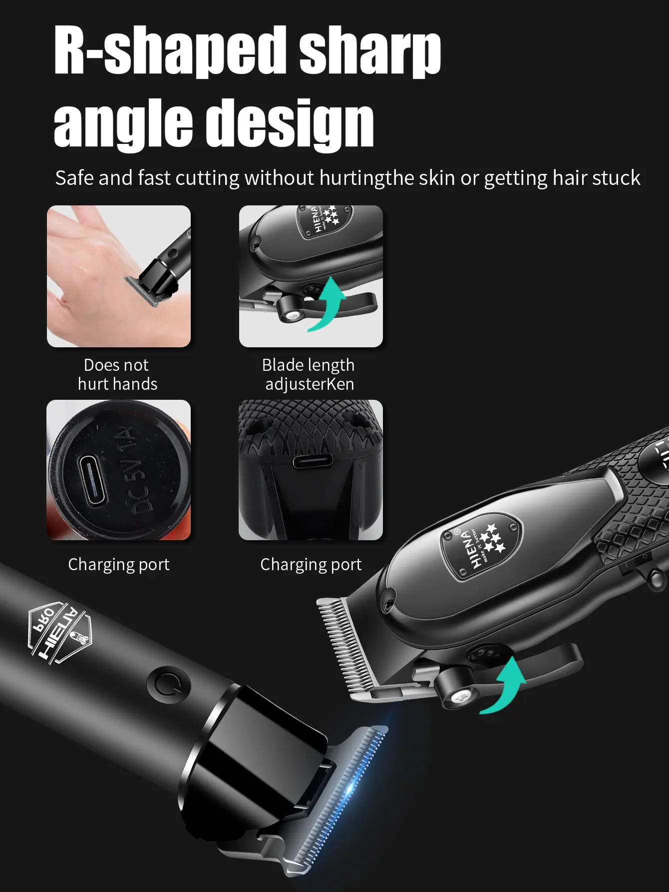 Hiena Hair Clipper Kit for Men Electric Shaver Hair Trimmer Professional Cutting Machine Hair Trimmer with LCD Digital Display