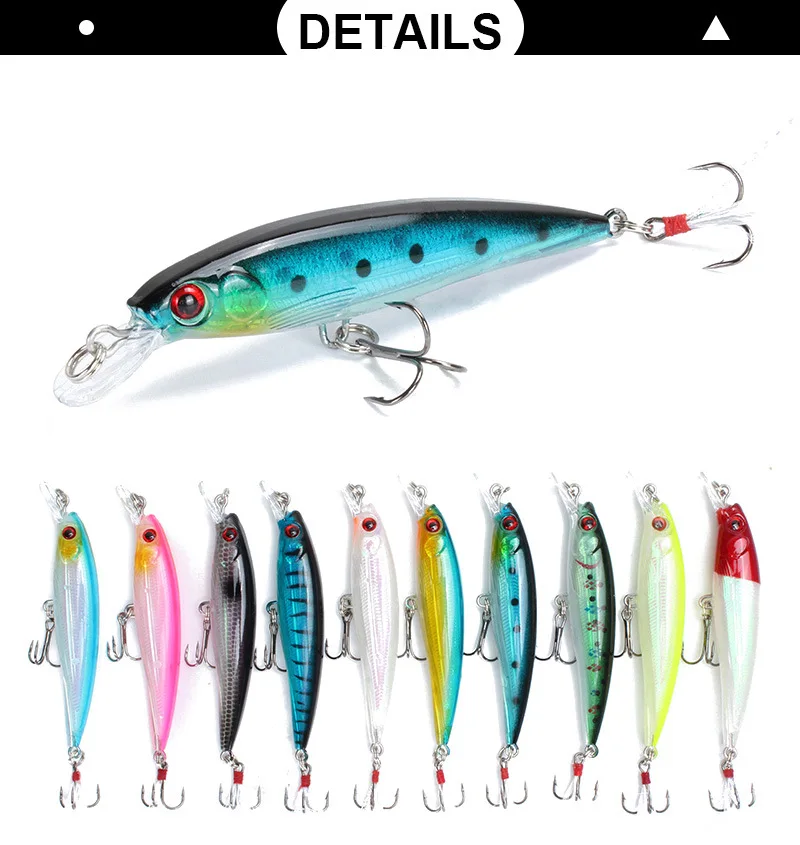 10 Colors Minnow Fishing Lure 90mm 7g Aritificial Japan Wobblers Crankbait Hard Bait Feather Tail Plastic Baits Pesca Isca