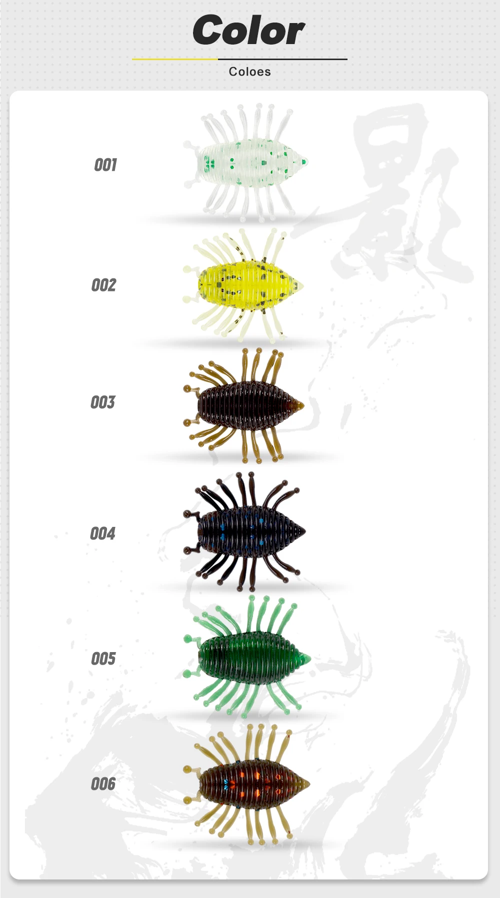 D1 Larva Worm Fishing Soft Lure Floating Illex Woodlouse Gambit 30mm/1.1g Silicone Artificial Surface Swimbait Bass Trout Perch