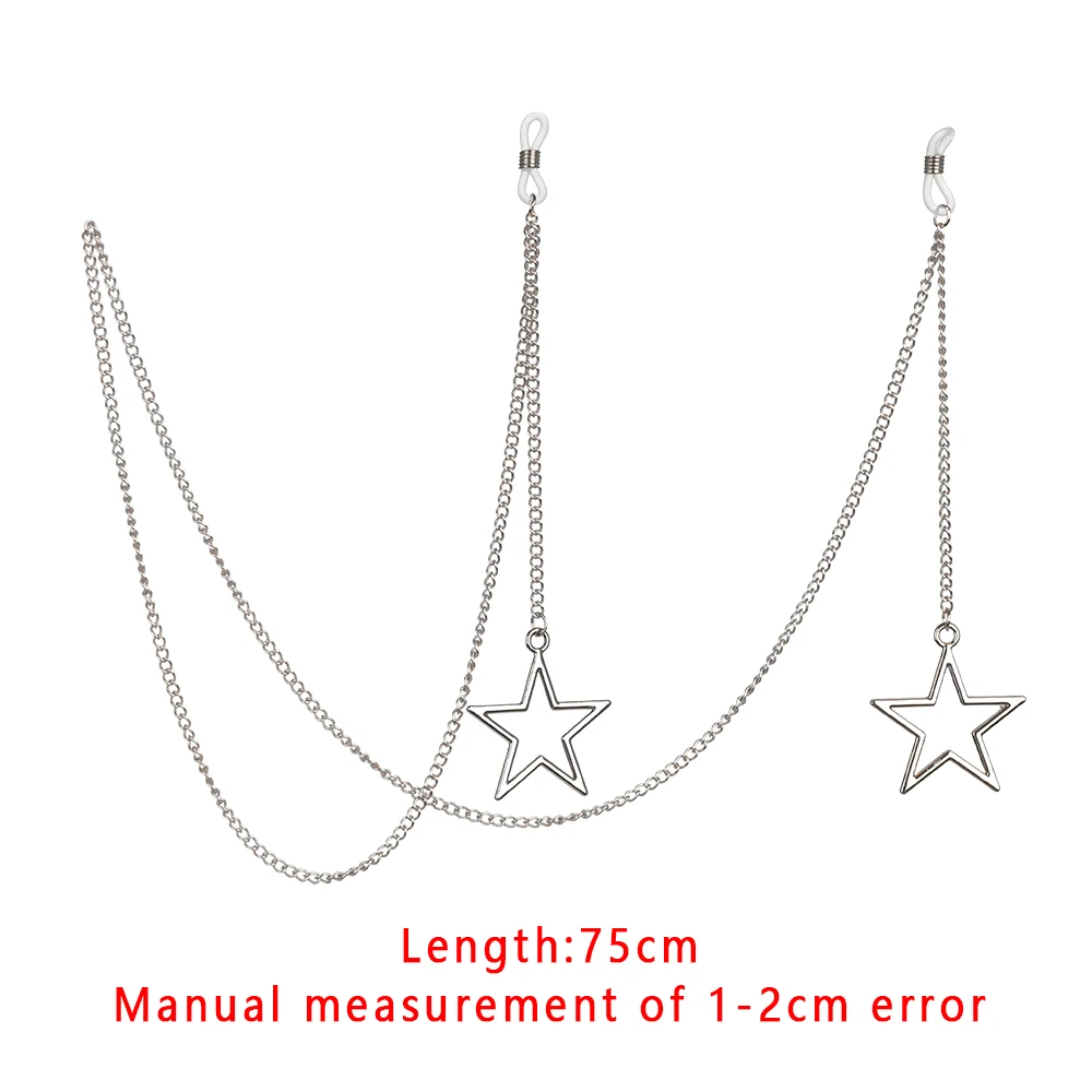New Fashion Women Eyeglass Chain Hollow Star Pearl Beaded Sunglasses Reading Glasses Lanyard Eyewear Holder Neck Strap Rope