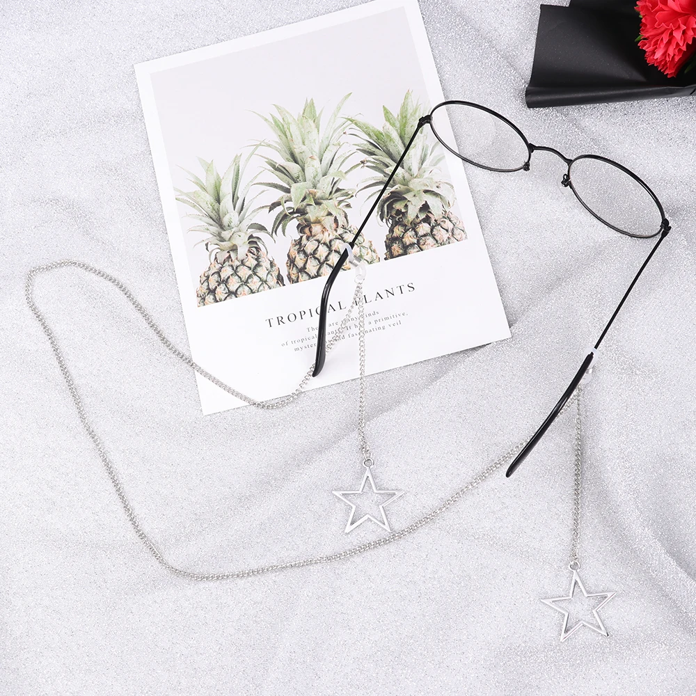 New Fashion Women Eyeglass Chain Hollow Star Pearl Beaded Sunglasses Reading Glasses Lanyard Eyewear Holder Neck Strap Rope