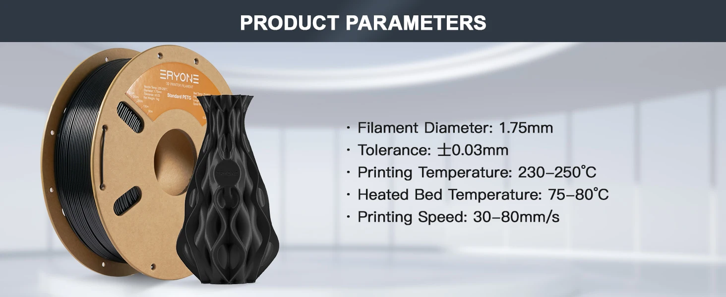 ERYONE 10KG Standard PETG Filament 1.75mm 3D Print,Multicolor Available,petg filament,3D Filament Wholesal ,1KG/Spool