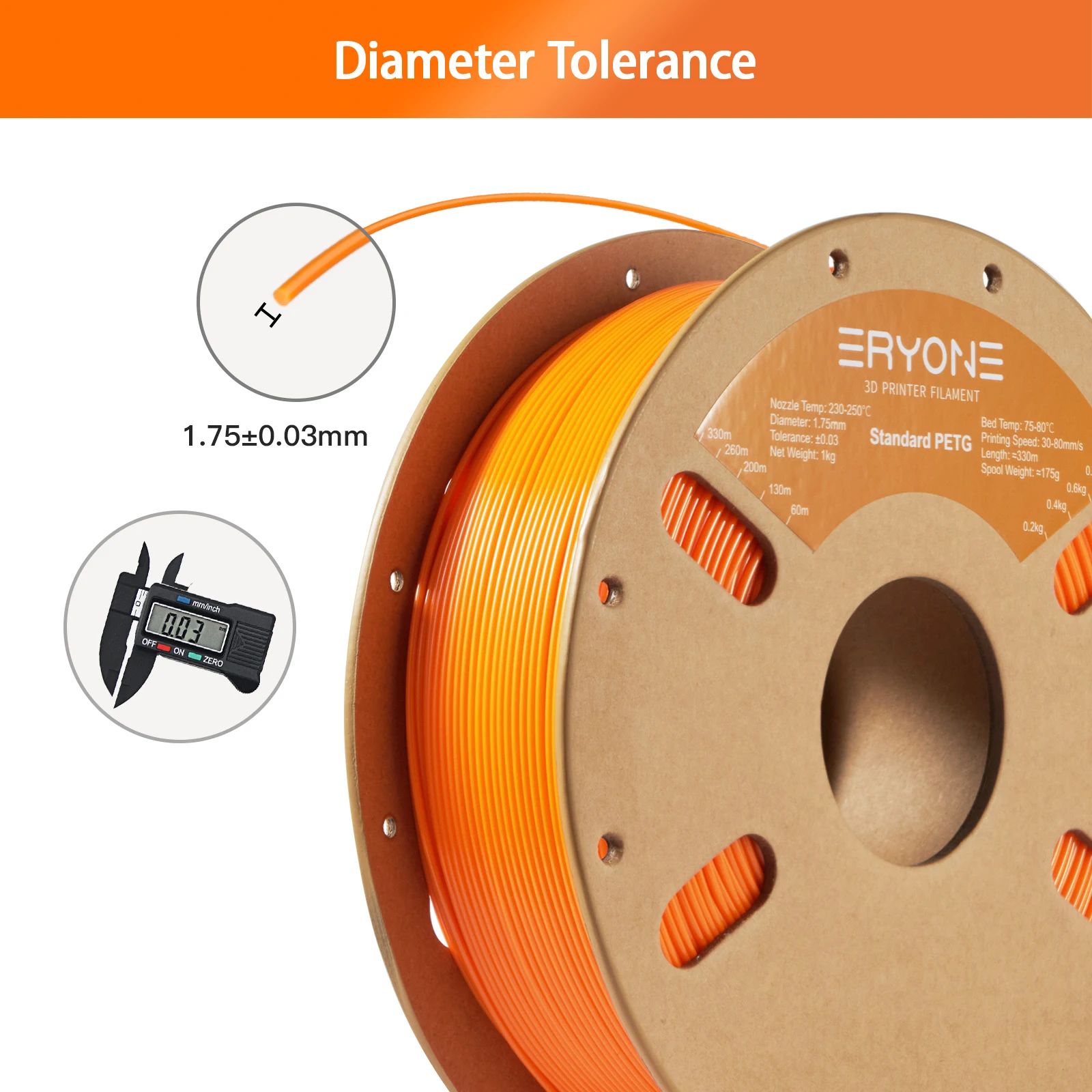 ERYONE 10KG Standard PETG Filament 1.75mm 3D Print,Multicolor Available,petg filament,3D Filament Wholesal ,1KG/Spool