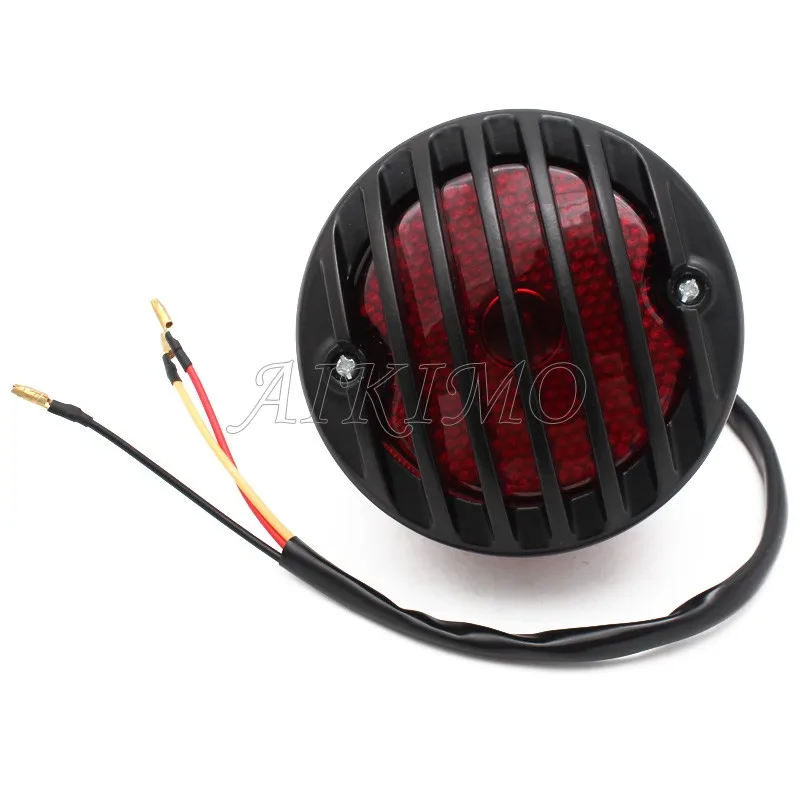 Motorcycle Side Mount Tail Light w/ License Number Plate Bracket For Harley Sportsters Bobber Chopper Rear Stop Light