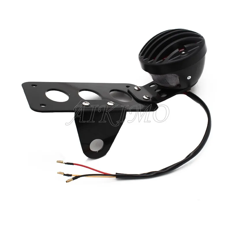 Motorcycle Side Mount Tail Light w/ License Number Plate Bracket For Harley Sportsters Bobber Chopper Rear Stop Light