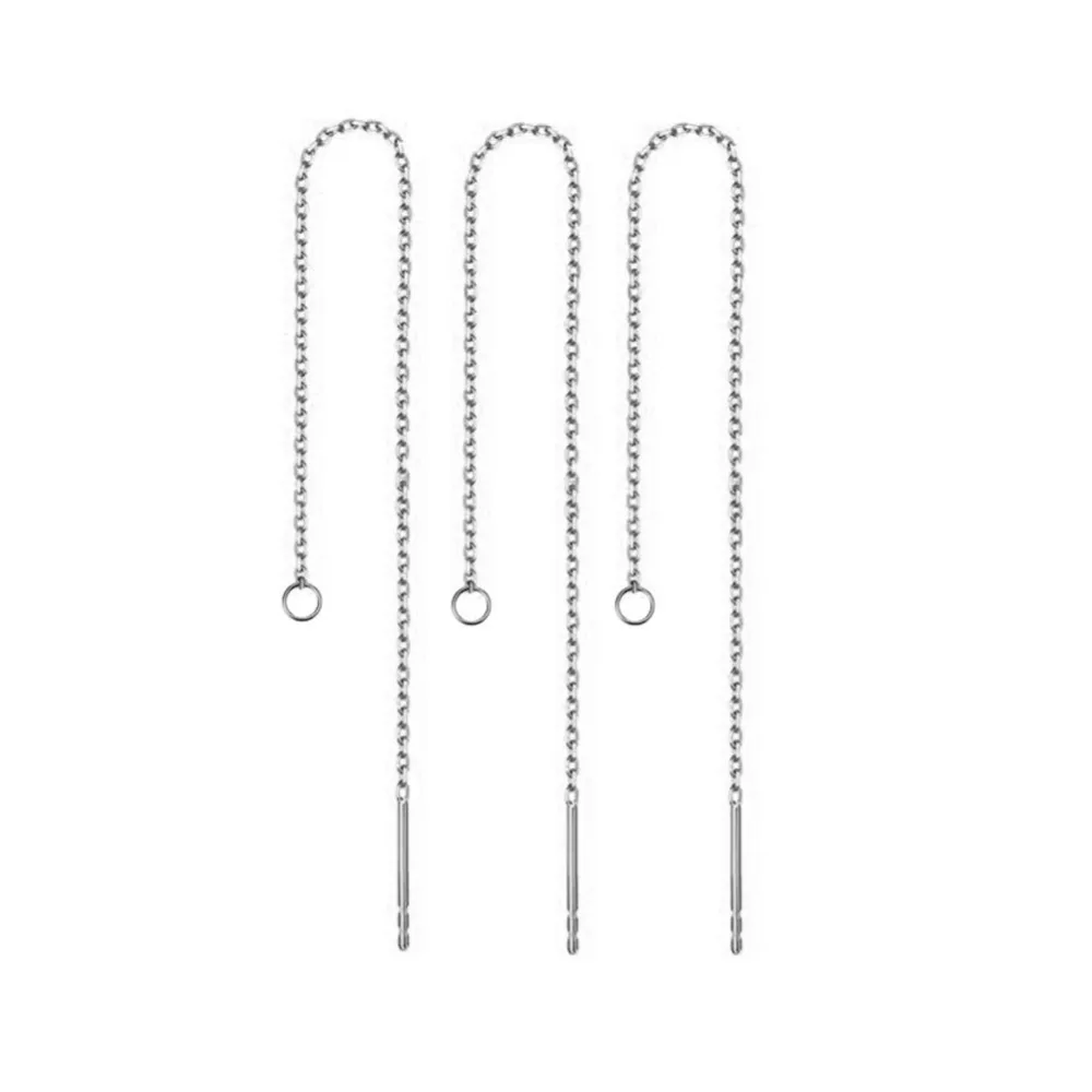 10PCS/lot Stainless Steel Threader Chain Earrings Findings For Jewelry DIY Making Drop Earrings Tassel Chain Accessories