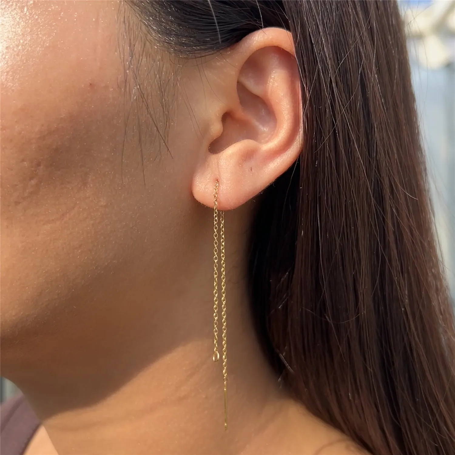 10PCS/lot Stainless Steel Threader Chain Earrings Findings For Jewelry DIY Making Drop Earrings Tassel Chain Accessories