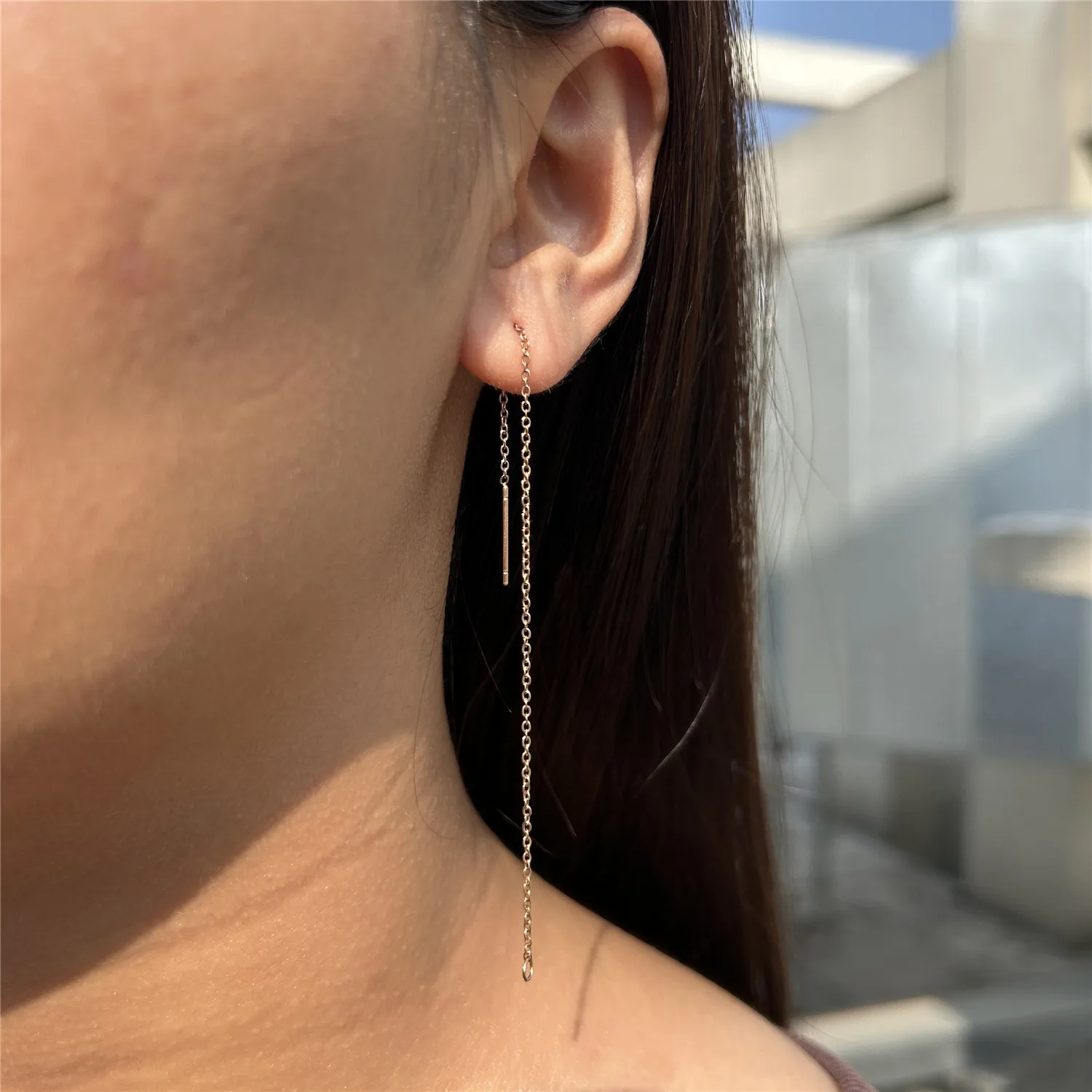 10PCS/lot Stainless Steel Threader Chain Earrings Findings For Jewelry DIY Making Drop Earrings Tassel Chain Accessories