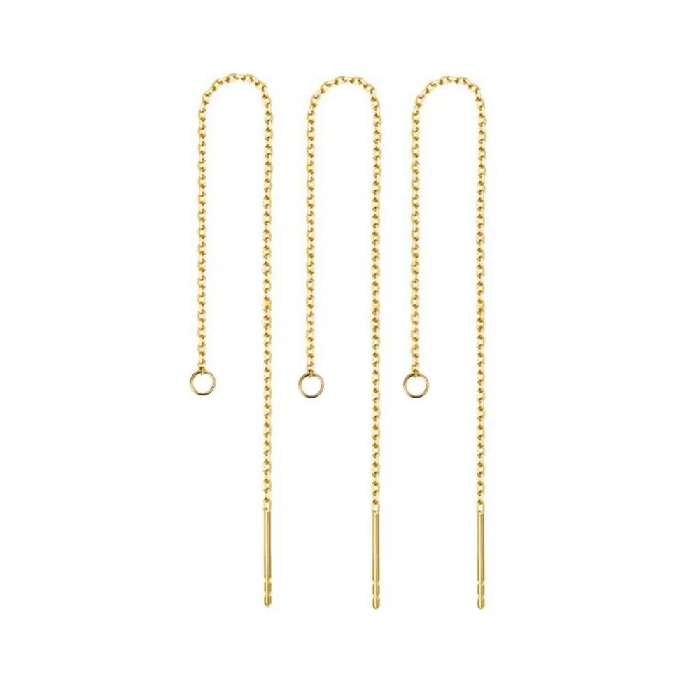 10PCS/lot Stainless Steel Threader Chain Earrings Findings For Jewelry DIY Making Drop Earrings Tassel Chain Accessories