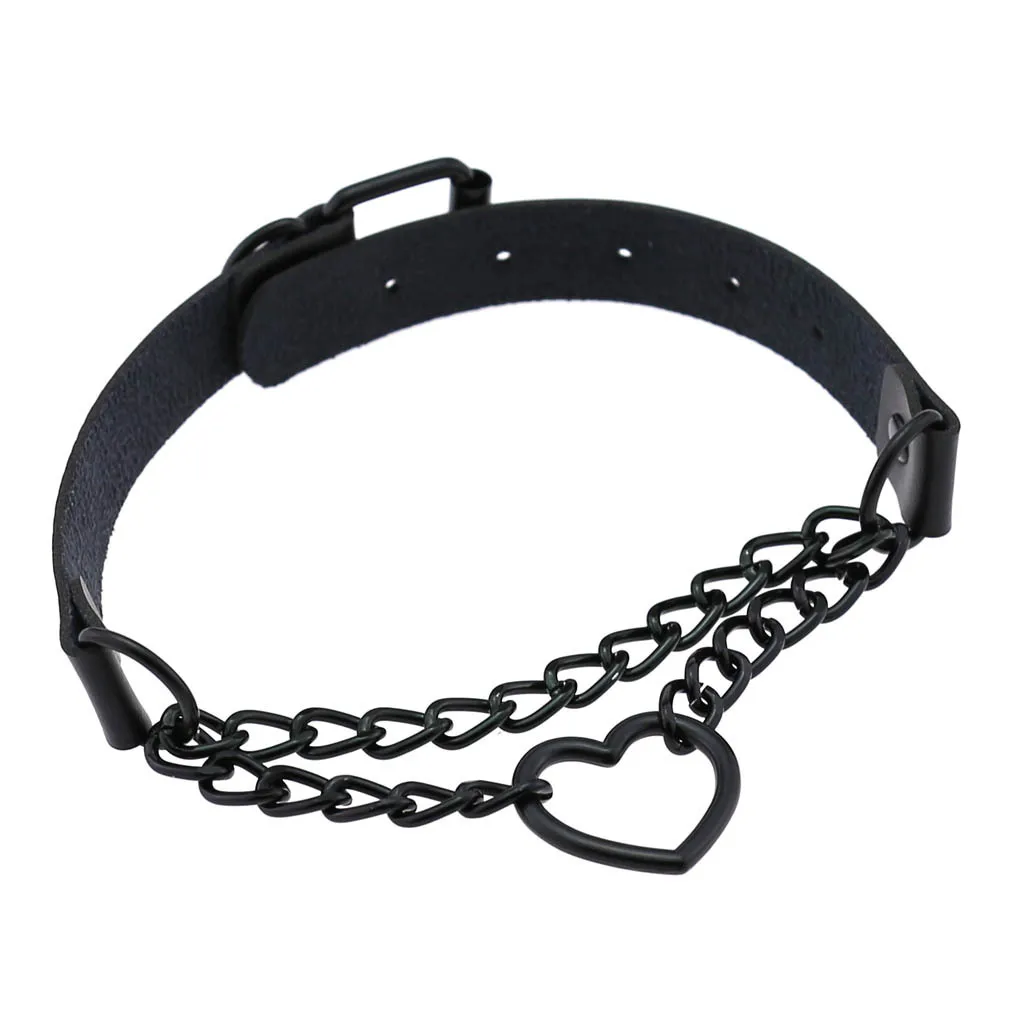 Black Choker Necklace for Women Goth Heart Necklace Chain Collar Grunge Punk Cute Kawaii Chocker Halloween Jewelry