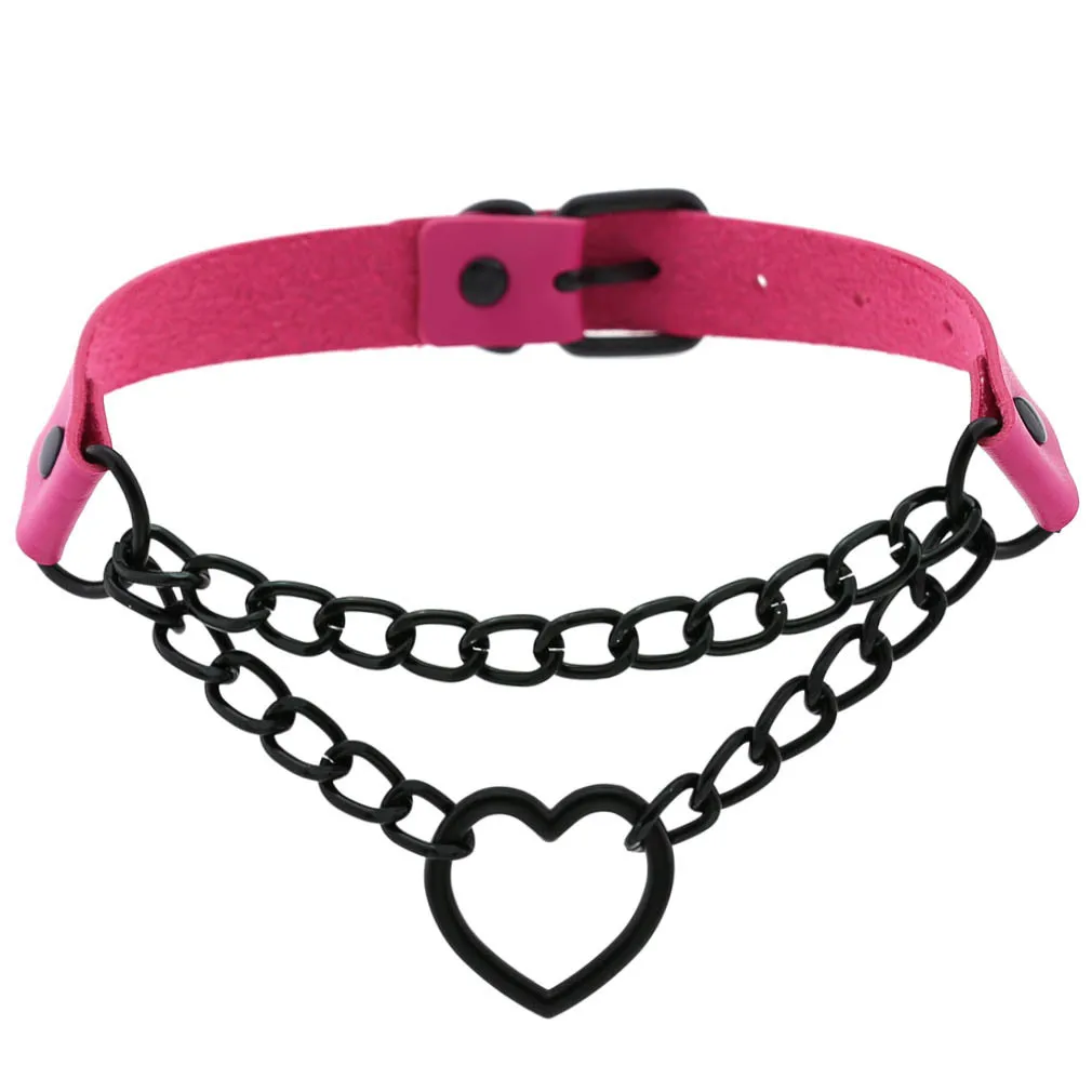 Black Choker Necklace for Women Goth Heart Necklace Chain Collar Grunge Punk Cute Kawaii Chocker Halloween Jewelry