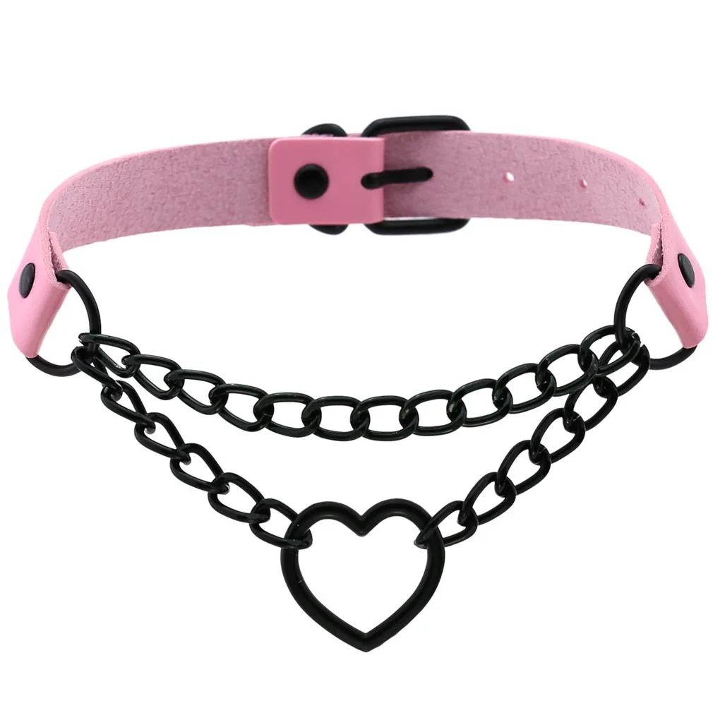 Black Choker Necklace for Women Goth Heart Necklace Chain Collar Grunge Punk Cute Kawaii Chocker Halloween Jewelry