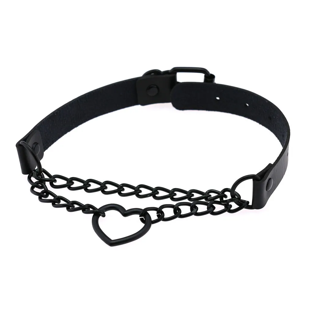 Black Choker Necklace for Women Goth Heart Necklace Chain Collar Grunge Punk Cute Kawaii Chocker Halloween Jewelry