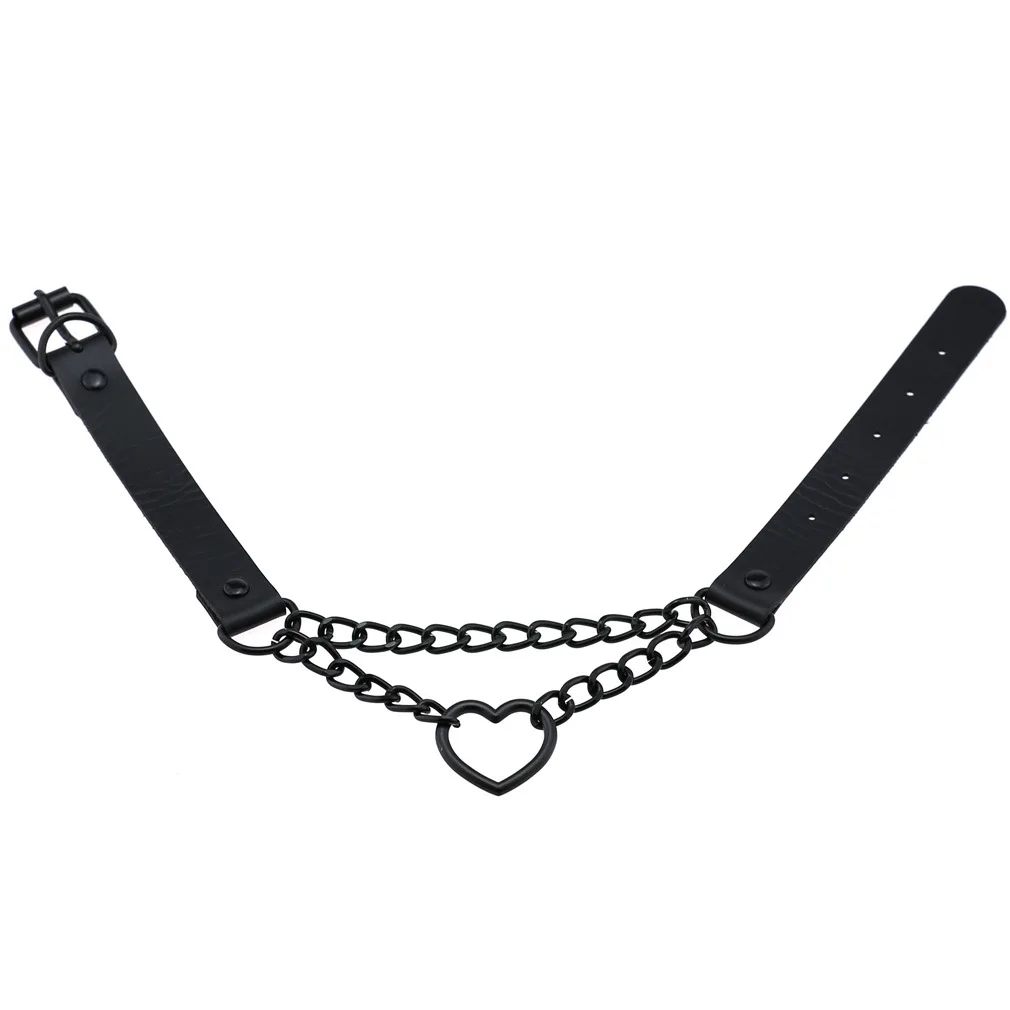 Black Choker Necklace for Women Goth Heart Necklace Chain Collar Grunge Punk Cute Kawaii Chocker Halloween Jewelry