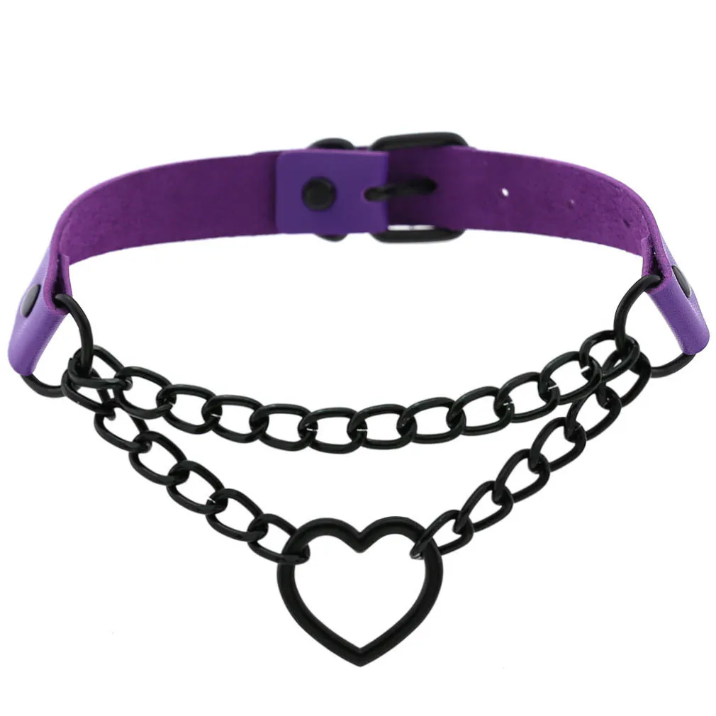 Black Choker Necklace for Women Goth Heart Necklace Chain Collar Grunge Punk Cute Kawaii Chocker Halloween Jewelry