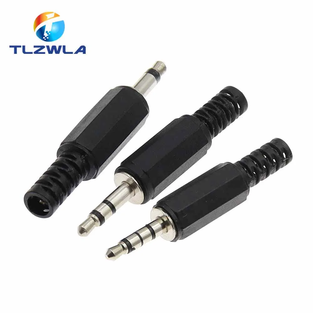 5PCS 3.5mm 1/8 "Single/Double Channel Stereo Plug Welding Type Audio Male Plug 3.5 Socket 2,3,4Section adapter connectors