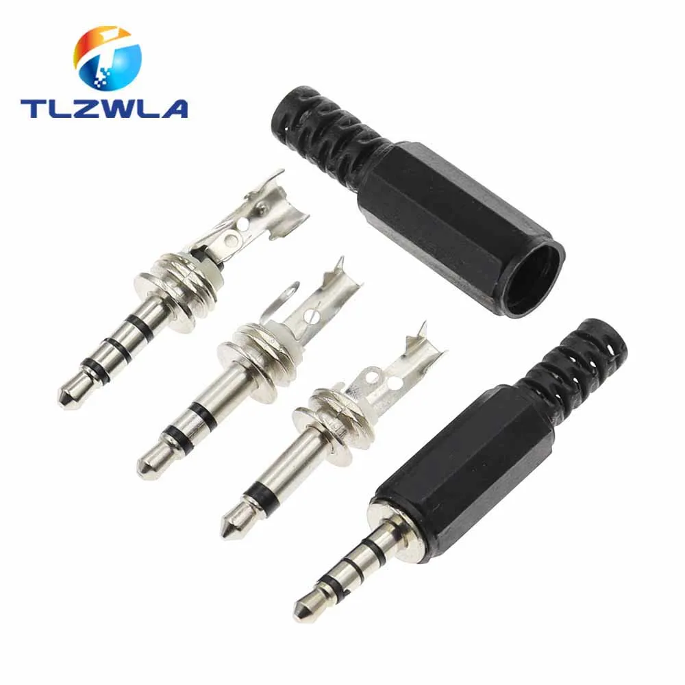 5PCS 3.5mm 1/8 "Single/Double Channel Stereo Plug Welding Type Audio Male Plug 3.5 Socket 2,3,4Section adapter connectors