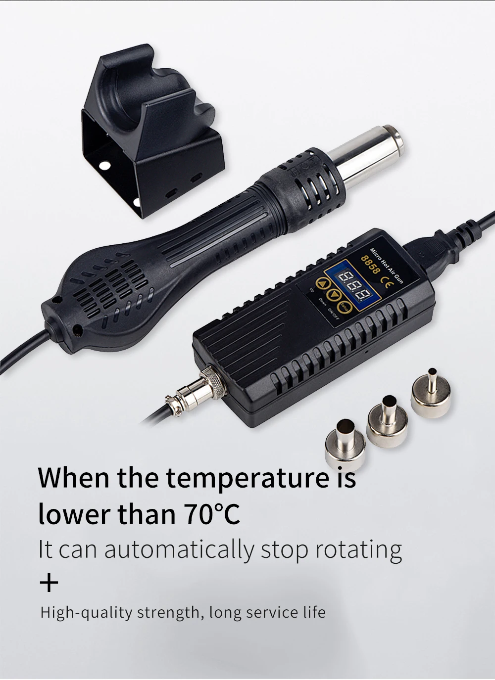 JCD Hot Air Gun 8858 Micro Rework Soldering Station LED Digital Hair Dryer for Soldering 700W Heat Gun Welding Repair Tools