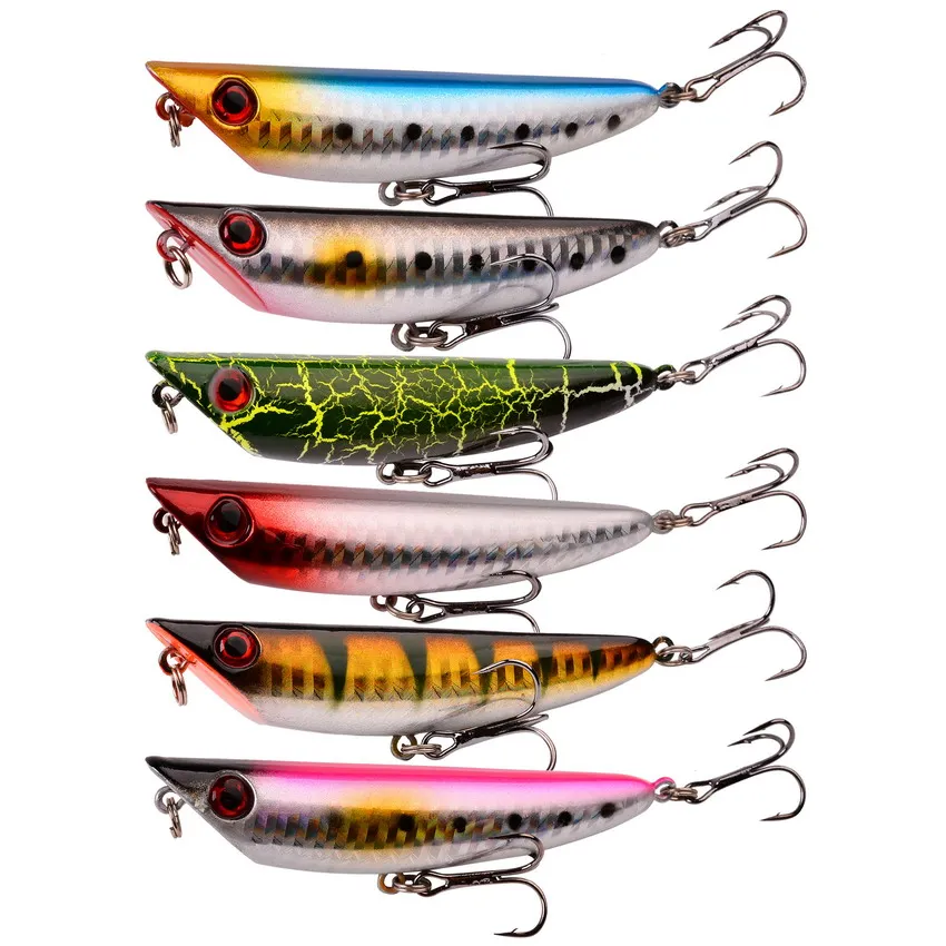 1Pcs 7cm 12g Popper Fishing Lure Hard Artificial Bait Topwater with 2 Treble Hooks Carp Fishing Lures Wobbler Crankbait Pesca