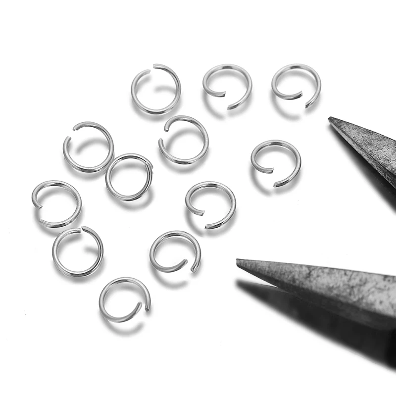 100/200PS /Pack 316L Stainless Steel Open Jump Rings 5/6/7/8/10mm Split Rings Connectors for DIY Jewelry Making Findings