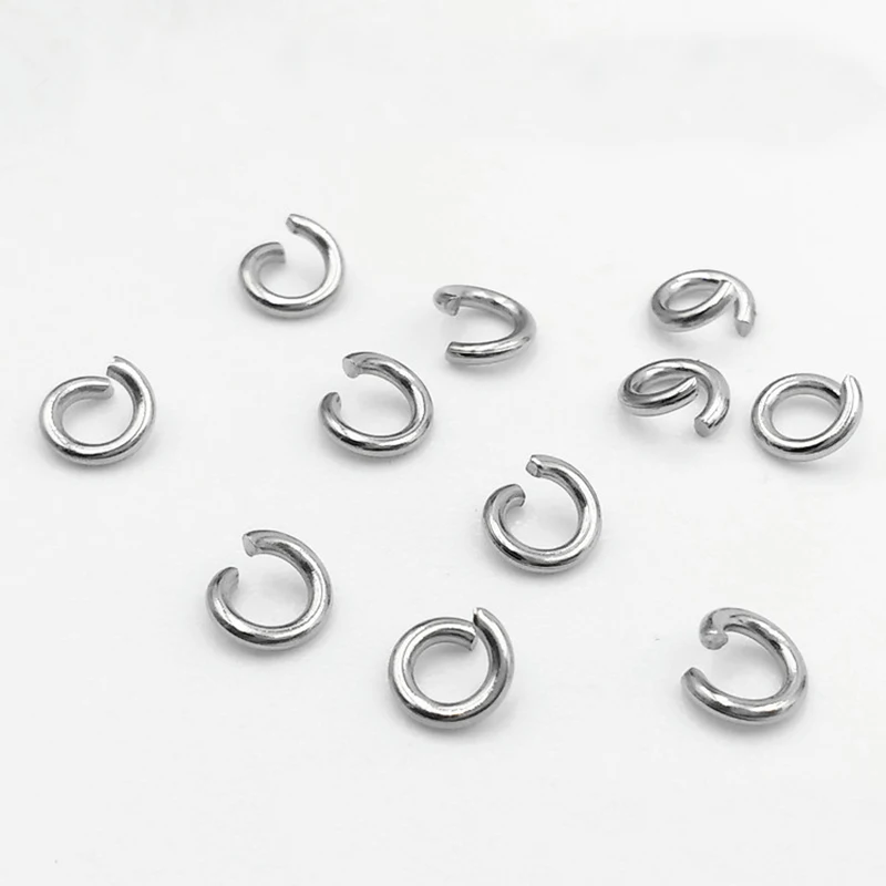 100/200PS /Pack 316L Stainless Steel Open Jump Rings 5/6/7/8/10mm Split Rings Connectors for DIY Jewelry Making Findings