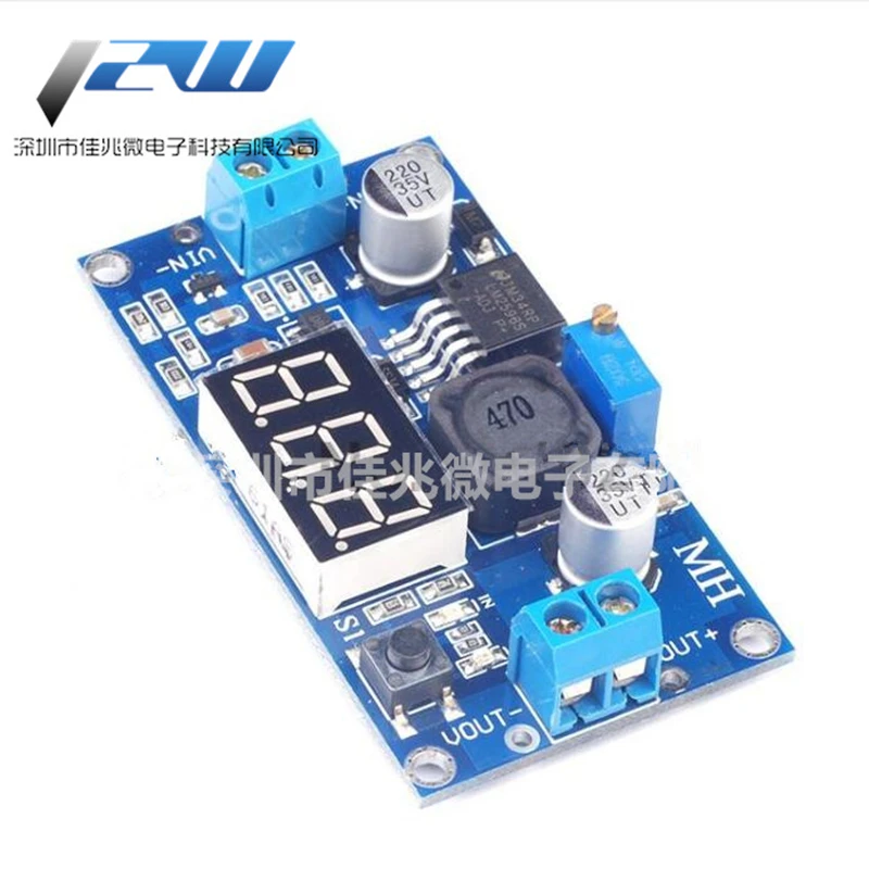 LM2596 BUCK 3A DC-DC Voltage Adjustable Step-Down Power Module + Blue LED Voltmeter