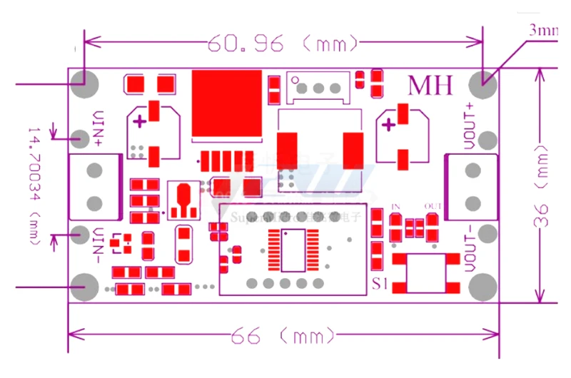 LM2596 BUCK 3A DC-DC Voltage Adjustable Step-Down Power Module + Blue LED Voltmeter