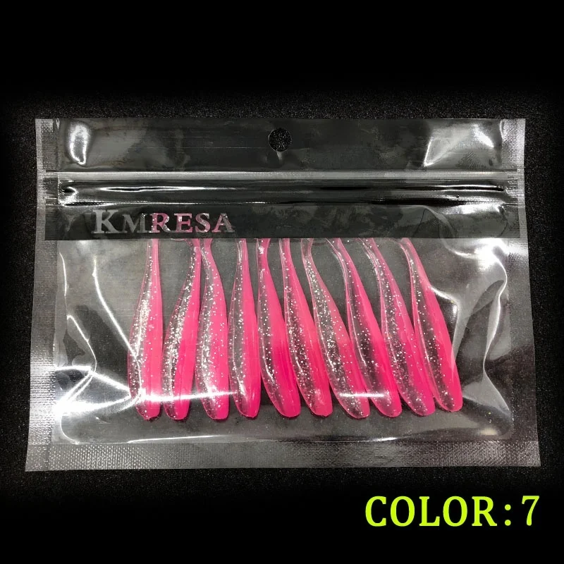 10Pcs/lot 75mm 2.1g  Wobbler Fishing Lure Easy Shiner Jig Swimbait Artificial Double Color Silicone Soft Bait Carp Bass Lures