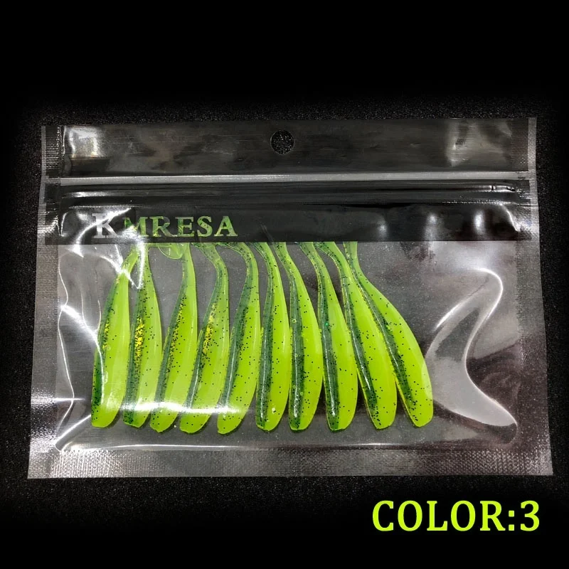 10Pcs/lot 75mm 2.1g  Wobbler Fishing Lure Easy Shiner Jig Swimbait Artificial Double Color Silicone Soft Bait Carp Bass Lures