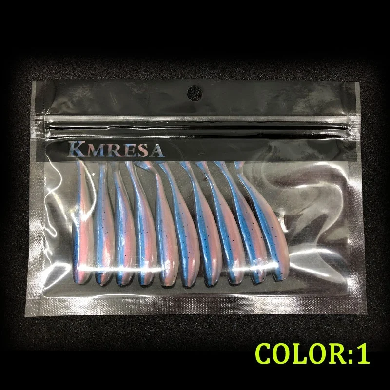 10Pcs/lot 75mm 2.1g  Wobbler Fishing Lure Easy Shiner Jig Swimbait Artificial Double Color Silicone Soft Bait Carp Bass Lures