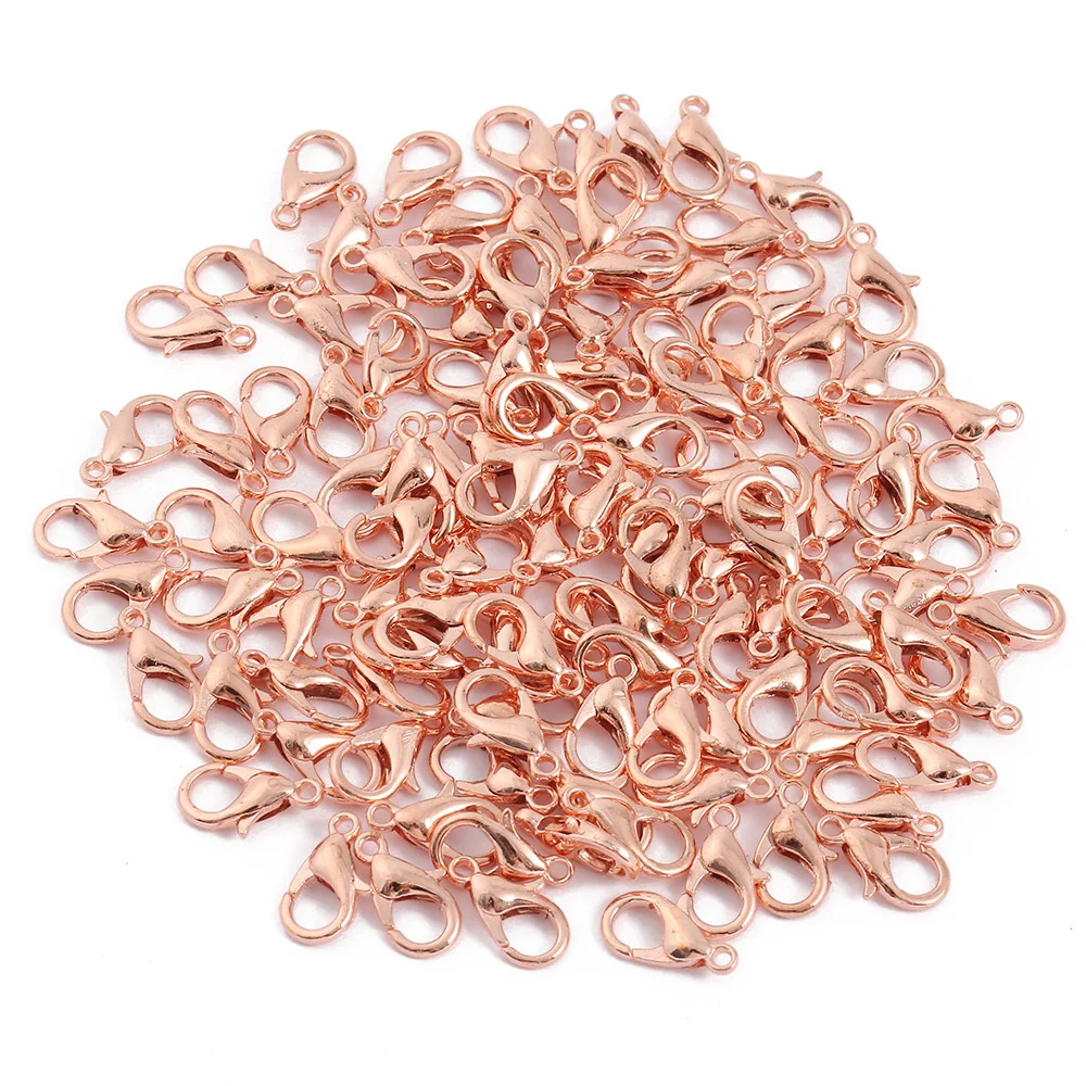 100pcs Gold Metal Lobster Clasps Bracelets Connectors Hooks Buckle Charm Materials for DIY Jewelry Making Supplies Accessories