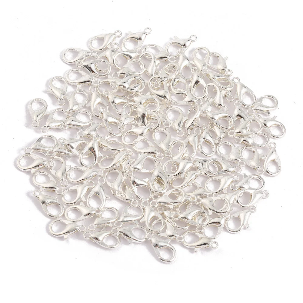 100pcs Gold Metal Lobster Clasps Bracelets Connectors Hooks Buckle Charm Materials for DIY Jewelry Making Supplies Accessories