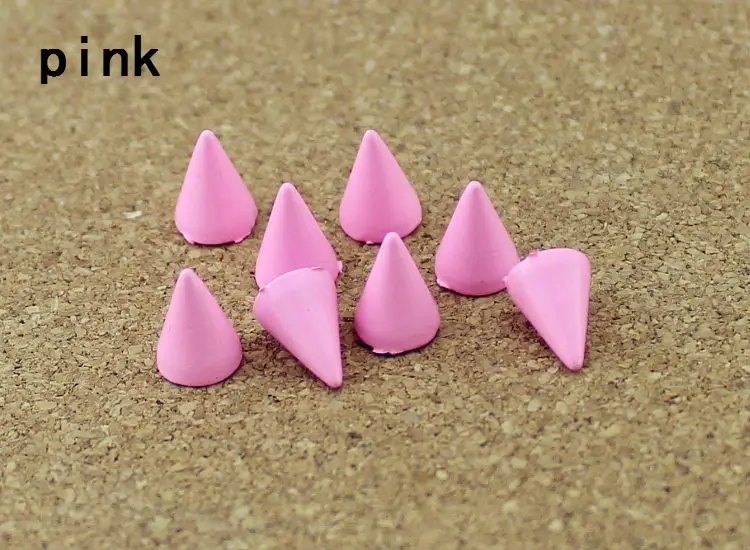 50sets 7*10mm Cone Colored Studs And Spikes For Clothes DIY Handcraft Garment Rivets For Leather Bag Shoes Tachuelas Ropa