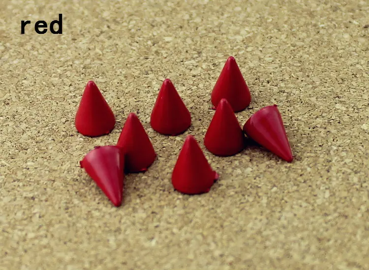50sets 7*10mm Cone Colored Studs And Spikes For Clothes DIY Handcraft Garment Rivets For Leather Bag Shoes Tachuelas Ropa