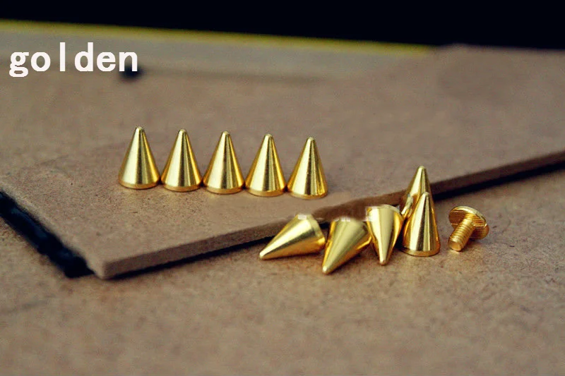 50sets 7*10mm Cone Colored Studs And Spikes For Clothes DIY Handcraft Garment Rivets For Leather Bag Shoes Tachuelas Ropa