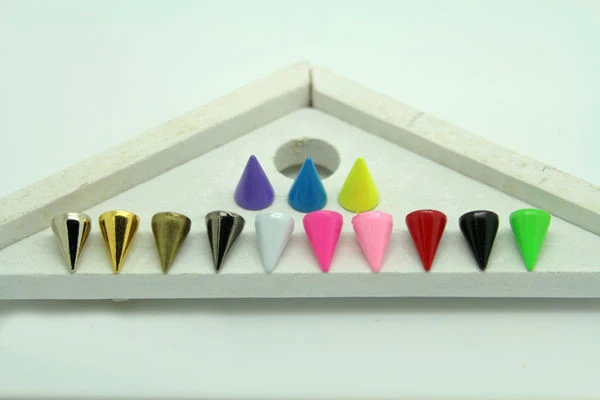 50sets 7*10mm Cone Colored Studs And Spikes For Clothes DIY Handcraft Garment Rivets For Leather Bag Shoes Tachuelas Ropa